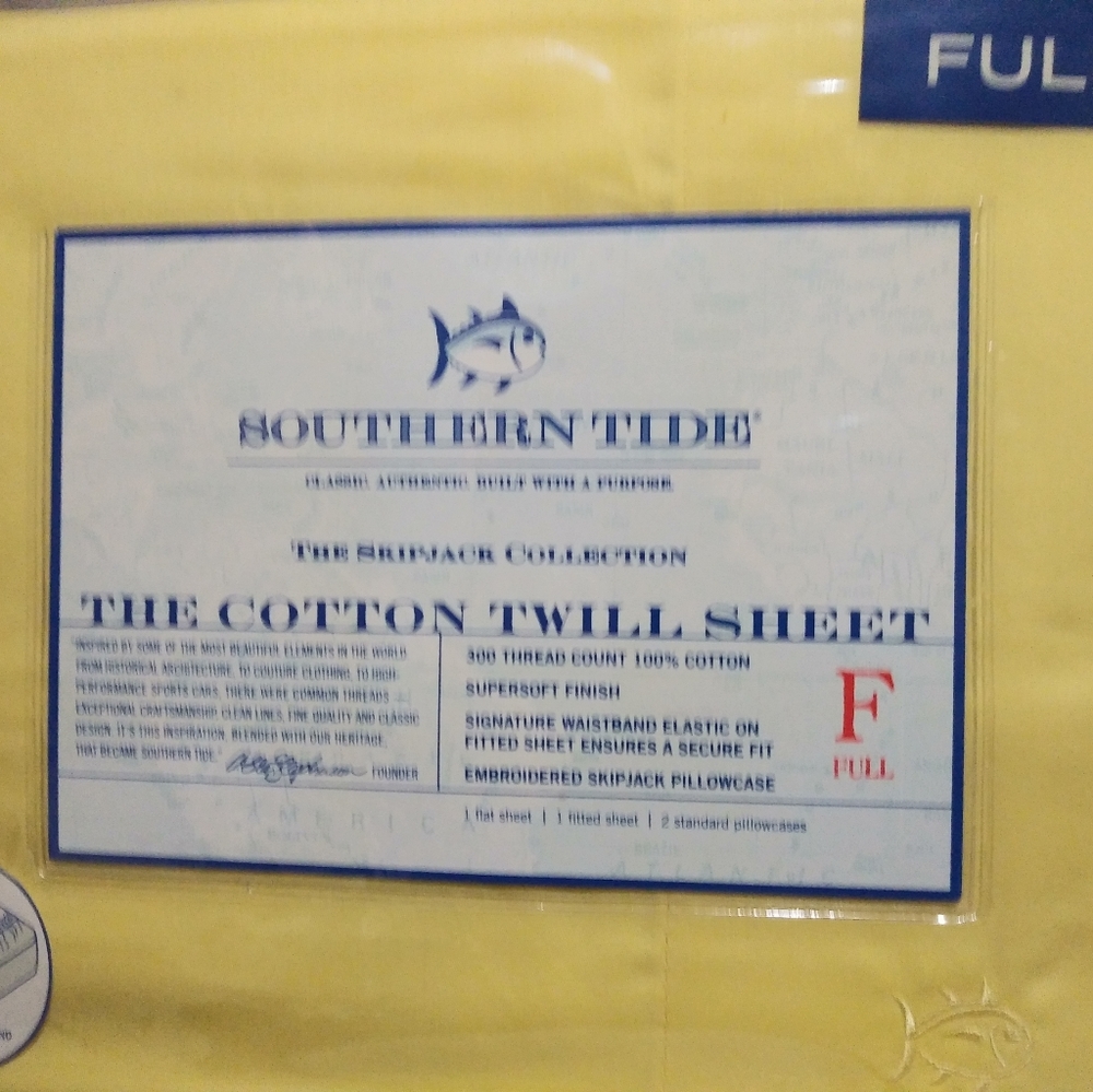 New Southern Tide Full size sheet set Yellow